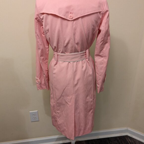 Perfect Pink Jaclyn Smith trench coat, rain jacket, size small, barbiecore - Picture 3 of 9